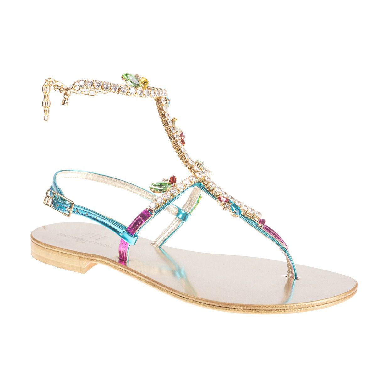 Emanuela Caruso Capri Sandalo infradito cavigliera minimal