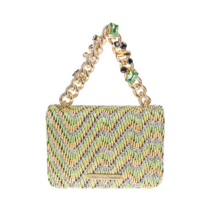 Emanuela Caruso Capri Borsa modello Siviglia small rafia zig