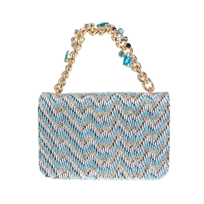 Borsa modello Valencia (media) rafia zig blu main product photo