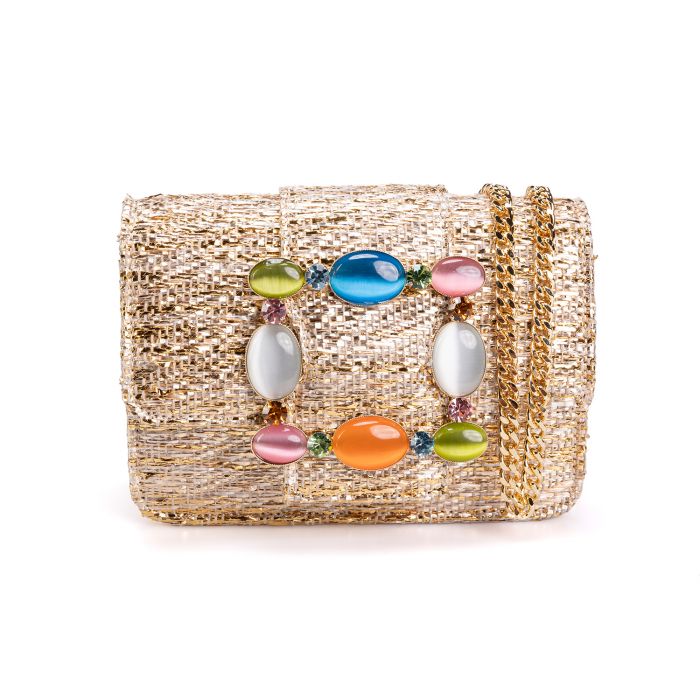 Borsa modello Mykonos rafia tahuata oro main product photo