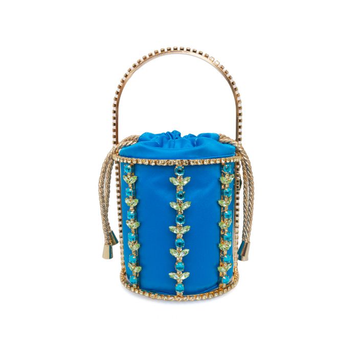 Cofanetto tondo oro in raso bluette main product photo