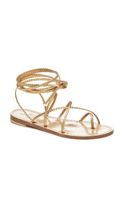 Sandali Hand nailed treccina caviglia intreccio minimal oro
