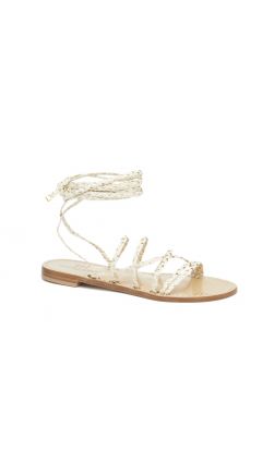 Sandali Hand nailed treccina monacale milk/platino