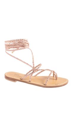 Sandali Hand nailed schiava Gdl treccina rosa gold