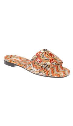 Sandalo ciabatta rafia fantasia orange