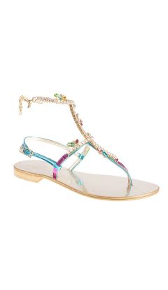 Sandalo infradito cavigliera minimal multicolor