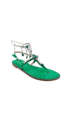 Sandali exclusive charms verde cavigliera