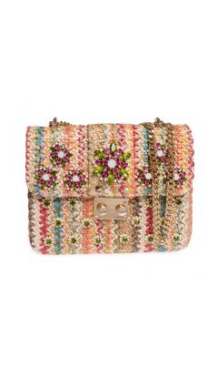 Borsa modello Londra rafia tahuata teja multi