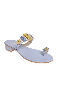 Sandali fascia e dito nappa nappa jeans