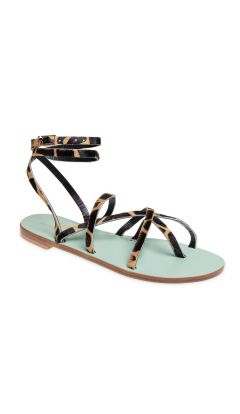 Sandali exclusive infradito caviglia cavallino maculato