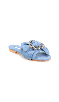 Slipper fiocco jeans