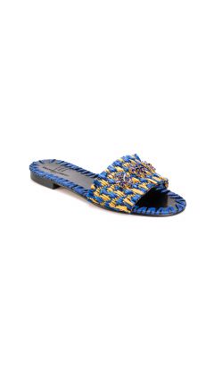 Slipper rafia tahuata blu e giallo