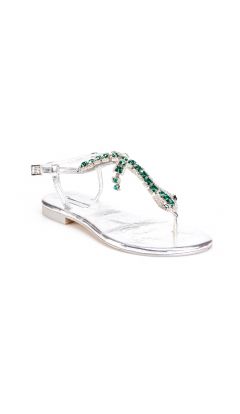 Sandali infradito serpente verde silver