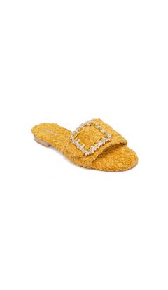 Slipper tessuto manon senape