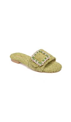 Slipper tessuto manon verde