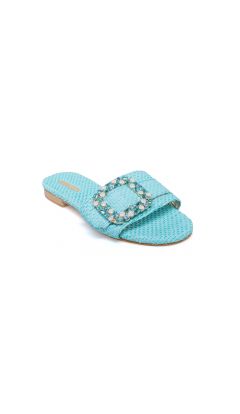 Slipper tessuto rafia intrecciata acqua