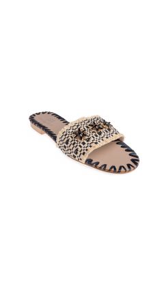 Slipper rafia tahuata bianco e natural