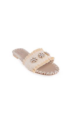 Slipper rafia tahuata bianco e natural