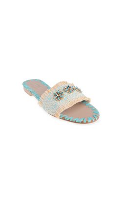 Slipper rafia tahuata acqua e natural